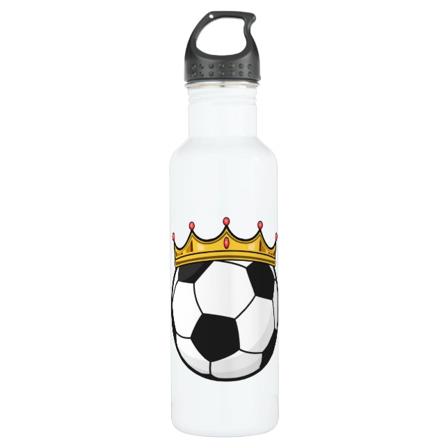 Soccer Crown Queen Stainless Steel Water Bottle (Front)