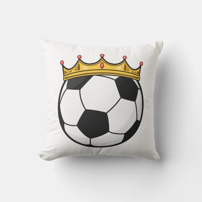 Soccer Crown Queen Throw Pillow (Front)