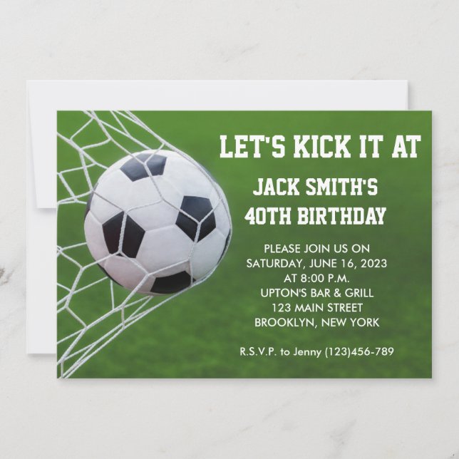 Soccer Custom Birthday Invitation (Front)