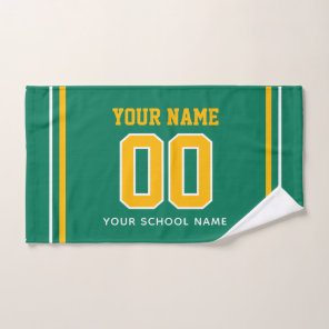 Soccer Custom Name & Jersey Number, Team Gift Hand Towel