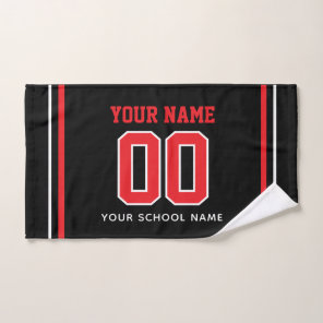 Soccer Custom Name & Jersey Number, Team Gift Hand Towel