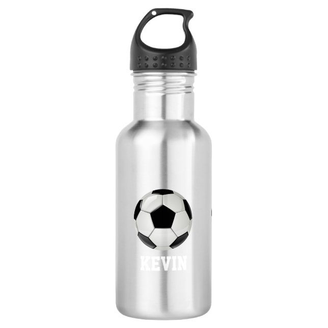 Soccer Custom Stainless Steel Water Bottle (Front)