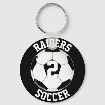 Soccer Custom Team Name  Color And Player Number Keychain by SoccerMomsDepot at Zazzle