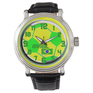 Soccer customizable flag and name Brasil Watch