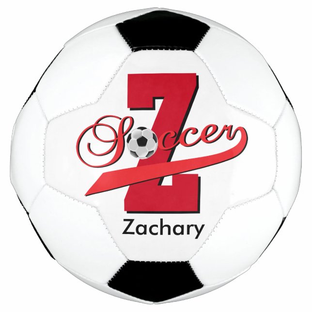 Soccer | Customized | Red Soccer Ball (Front)