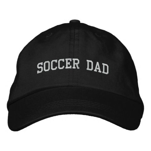 Soccer Dad black white custom text modern sports  Embroidered Baseball Cap