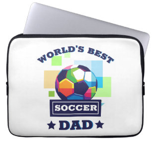 Soccer dad colorful text father's day sports laptop sleeve
