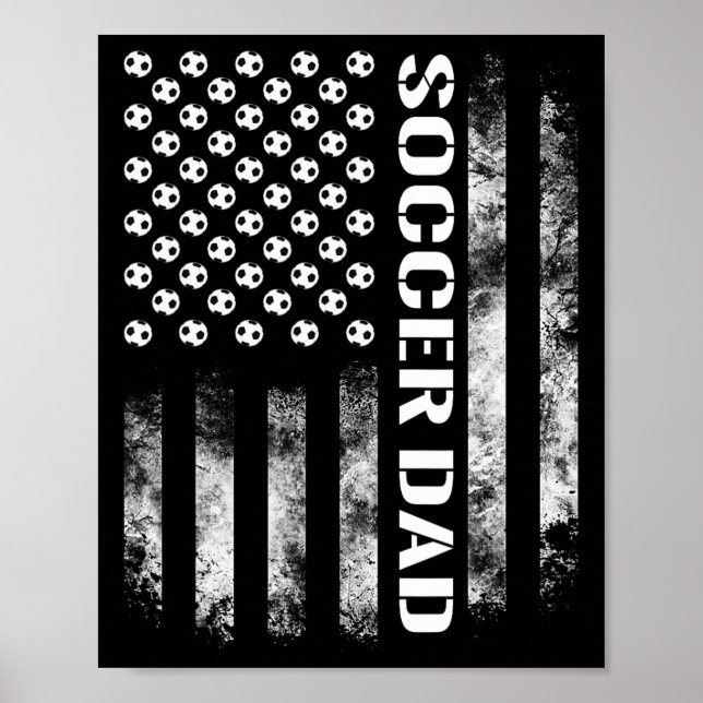 Soccer Dad Funny Usa Flag  Poster (Front)