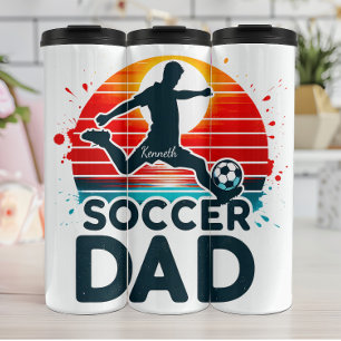 Soccer Dad: Sunset Striker Silhouette Thermal Tumbler