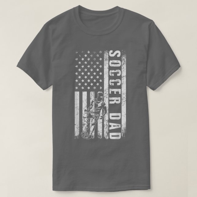 Soccer DAD USA Flag Soccer Team Fan DADDY Father's T-Shirt (Design Front)