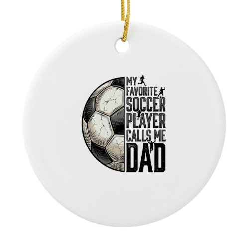 Soccer Dad Vintage Engraving Quote Vector Design_1 Ceramic Ornament