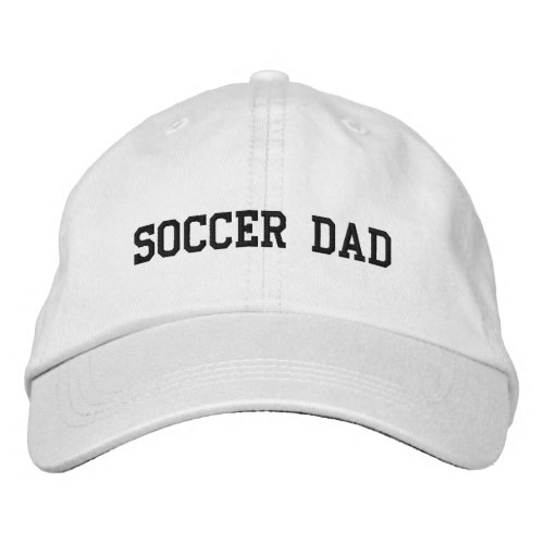 Soccer Dad white black custom text modern sports Embroidered Baseball Cap