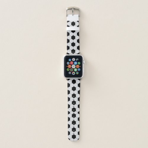 Soccer Dads Black and White Soccer Ball Print Apple Watch Band