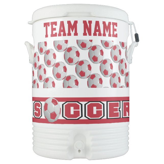 Soccer | Dark Red and White | DIY Text Cooler (Front)