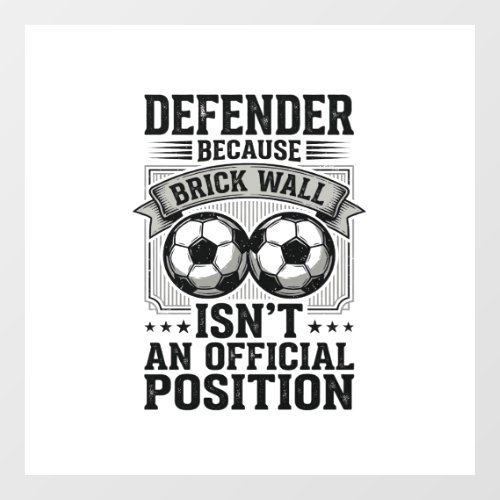 Soccer Defender Brick Wall Vintage Shirt Design_1 Window Cling