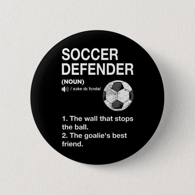 Soccer Defender Definition Soccer Player Footbyll  Button (Front)