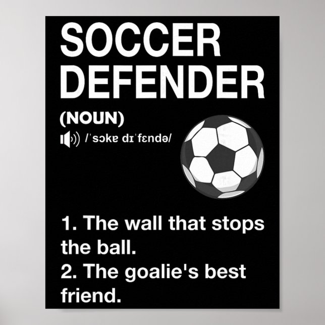Soccer Defender Definition Soccer Player Footbyll  Poster (Front)