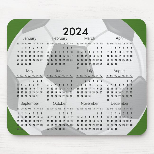 Soccer Design 2024 Calendar Mousepad