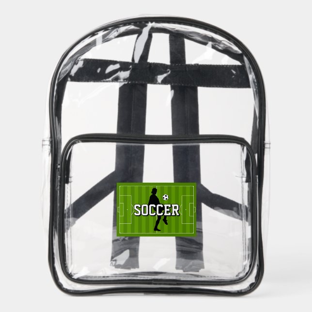 Soccer Design Clear Stadium Backpack (Front)