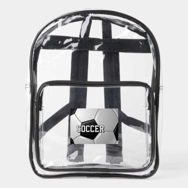 Soccer Design Clear Stadium Backpack (Front)