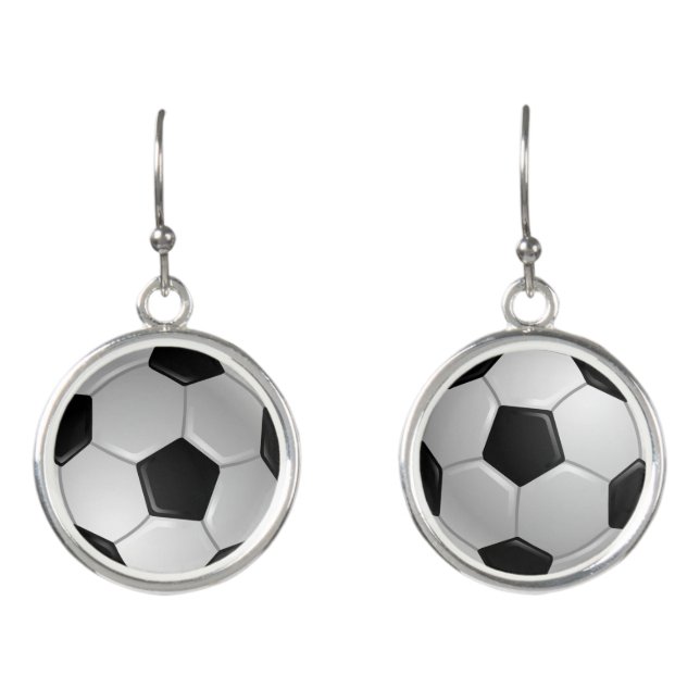 Soccer Design Drop Earrings (Front)