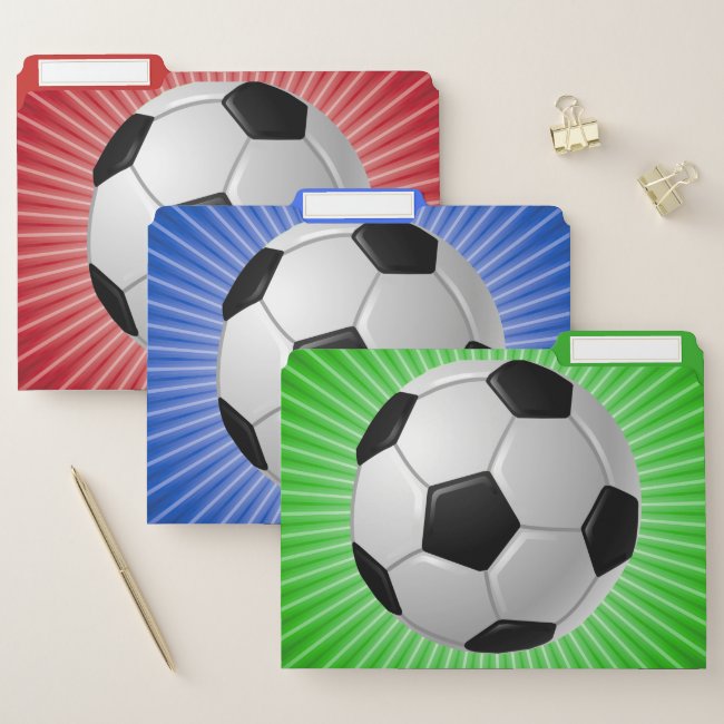 Soccer Design File Folders Set