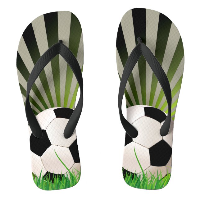 Soccer Design Flip Flops (Footbed)