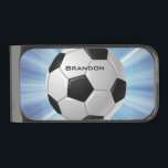 Soccer Design Money Clip<br><div class="desc">Soccer Design Money Clip with customizable text.</div>