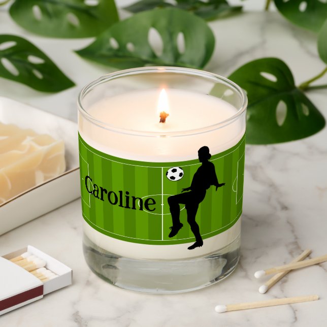 Soccer Design Scented Candle (Lit)