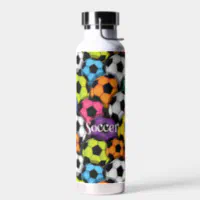 Water Bottle with Soccer Design