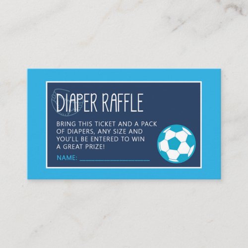 Soccer Diaper Raffle Ticket Enclosure Card