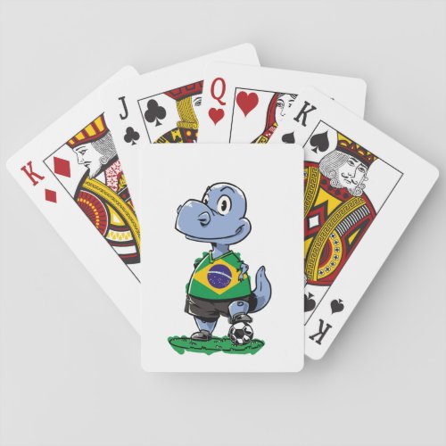 Soccer Dinosaur _ Brazil Playing Cards