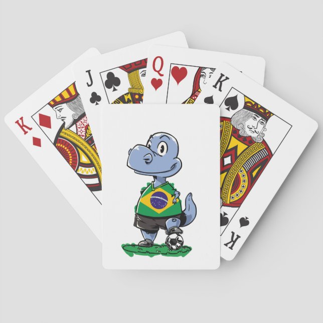 Soccer Dinosaur - Brazil Poker Cards (Back)