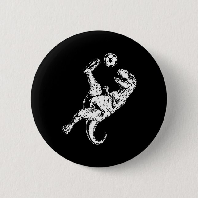 Soccer Dinosaur Kids Boys Men Soccer  Button (Front)