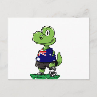 Soccer Dinosaur Player - Australia Postcard