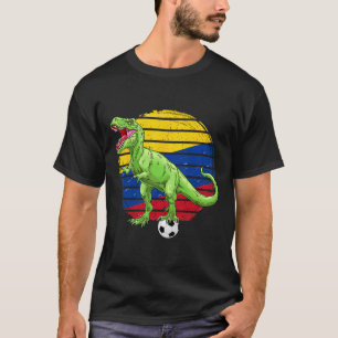 Soccer Dinosaur Trex Colombia Flag Boys Girls Todd T-Shirt