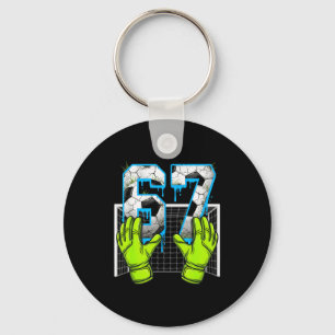 Soccer Drip 67 Six Seven Funny Gen Alpha Meme Desi Keychain