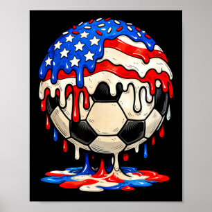 Soccer drip america flag sprinkles patriotic poster