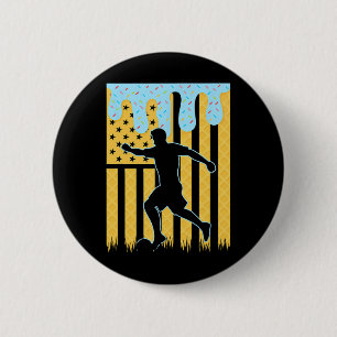 Soccer Drip Boys Dripping Ice Cream American Flag  Button