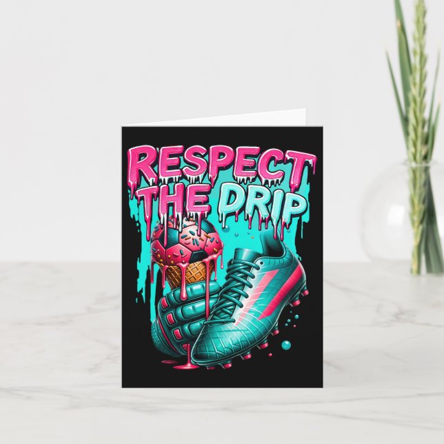 Soccer Drip Boys Ice Cream Drip Youth Respect The  Card (Front)