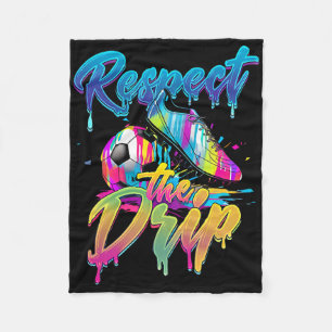 Soccer Drip Boys Ice Cream Drip Youth Respect The Fleece Blanket