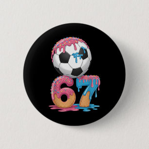 Soccer Drip Number 67 Boys Soccer Player 67 _1 Button