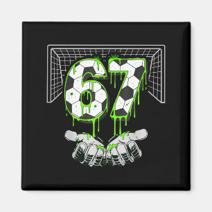 Soccer Drip Number 67 Boys Soccer Player 67 Footba Magnet