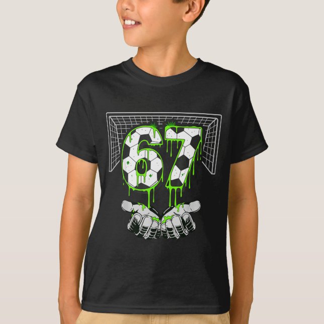 Soccer Drip Number 67 Boys Soccer Player 67 Footba T-Shirt (Front)