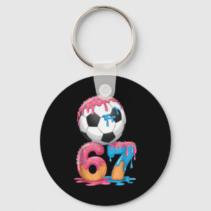 Soccer Drip Number 67 Boys Soccer Player 67  Keychain