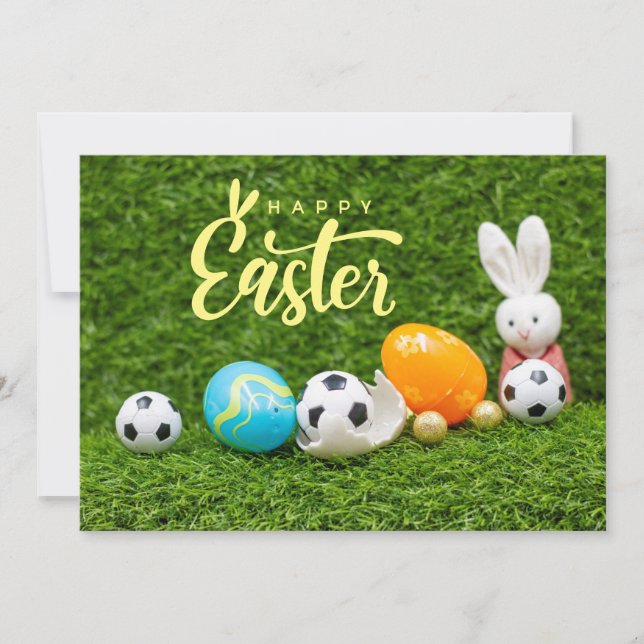 Soccer Easter holiday greeting player (Front)