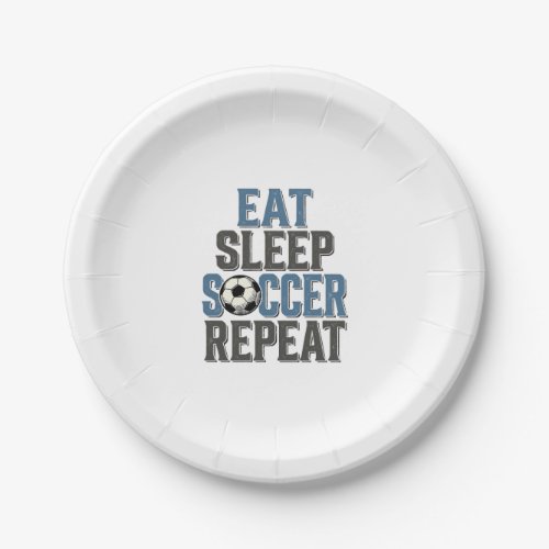 Soccer Eat Sleep Repeat Vintage Typography Shirt_1 Paper Plates