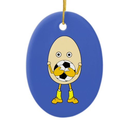 Soccer Egghead Ceramic Ornament