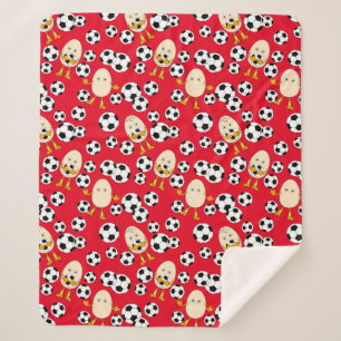 Soccer Egghead Pattern Sherpa Blanket