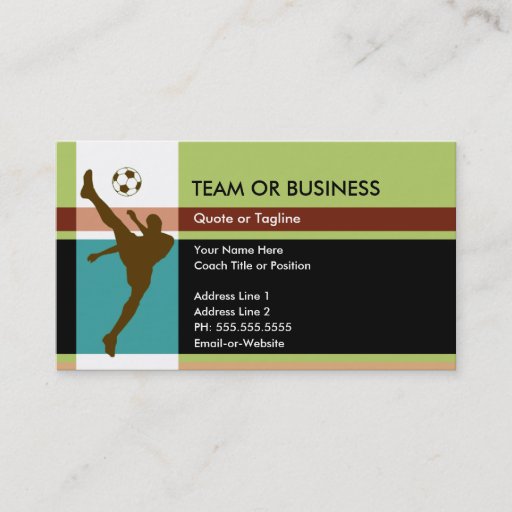 Customizable soccer elegance business card template